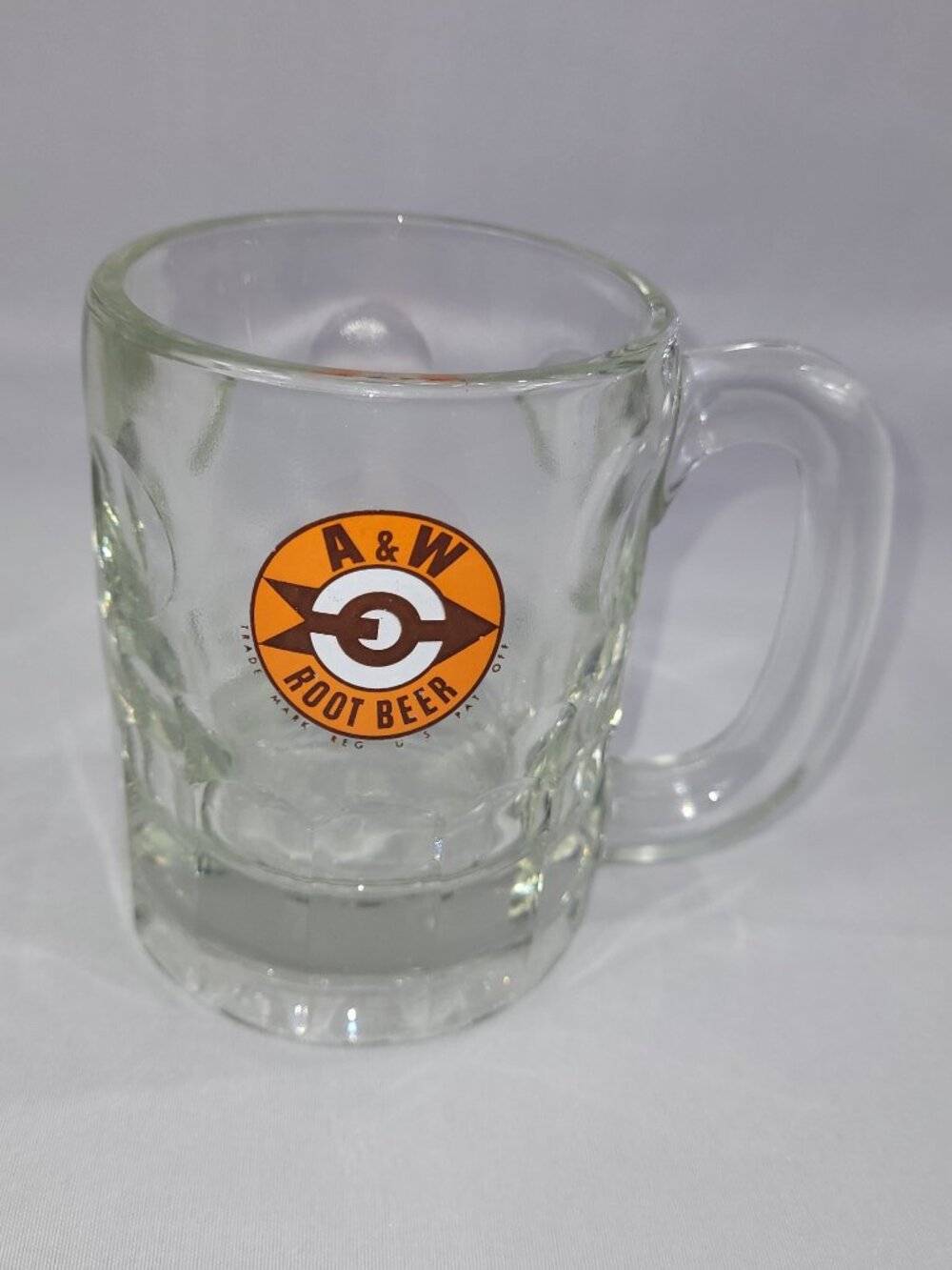 A&W Great Root Beer 1961-1968 Vintage 4.5" Glass Mug Restaurant Root Bear Soda